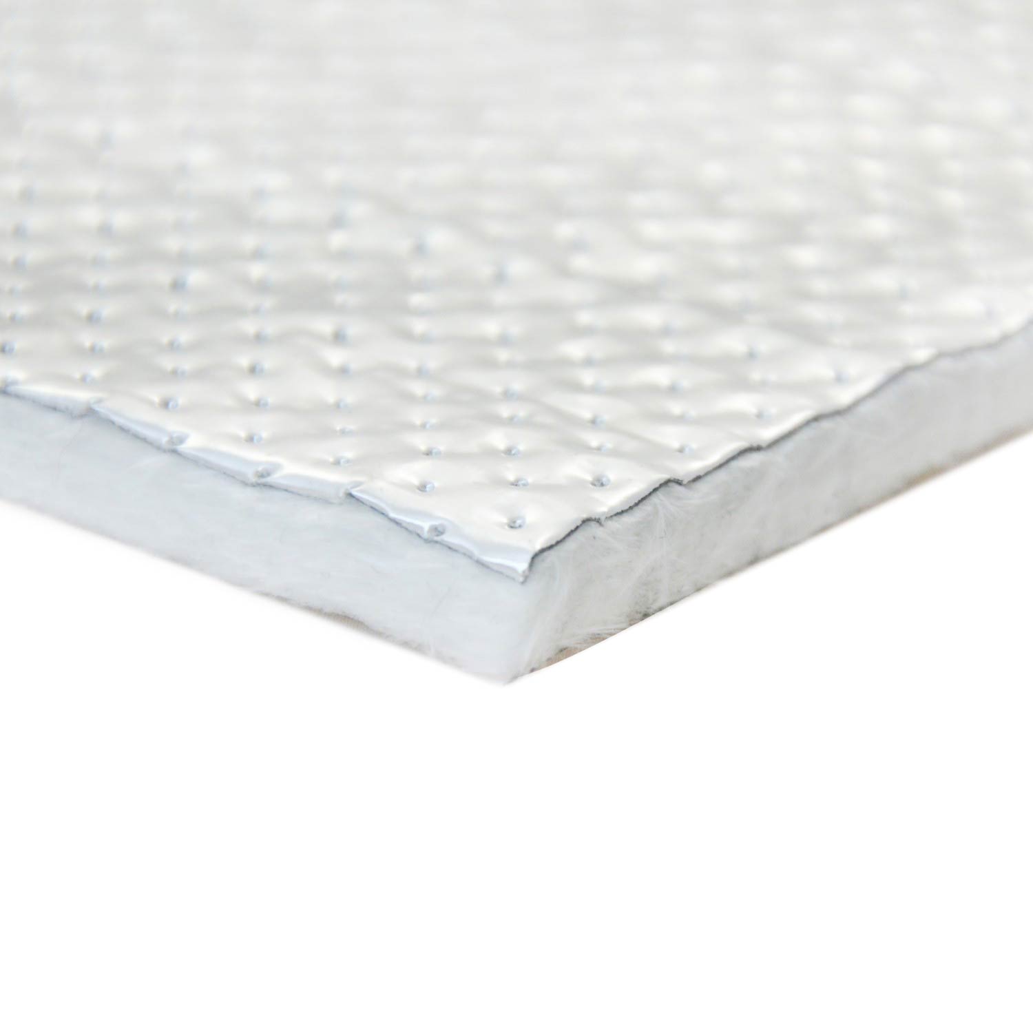 (8) Hitzeschild - Glasfasermatte mit geprägter Aluminiumfolie 