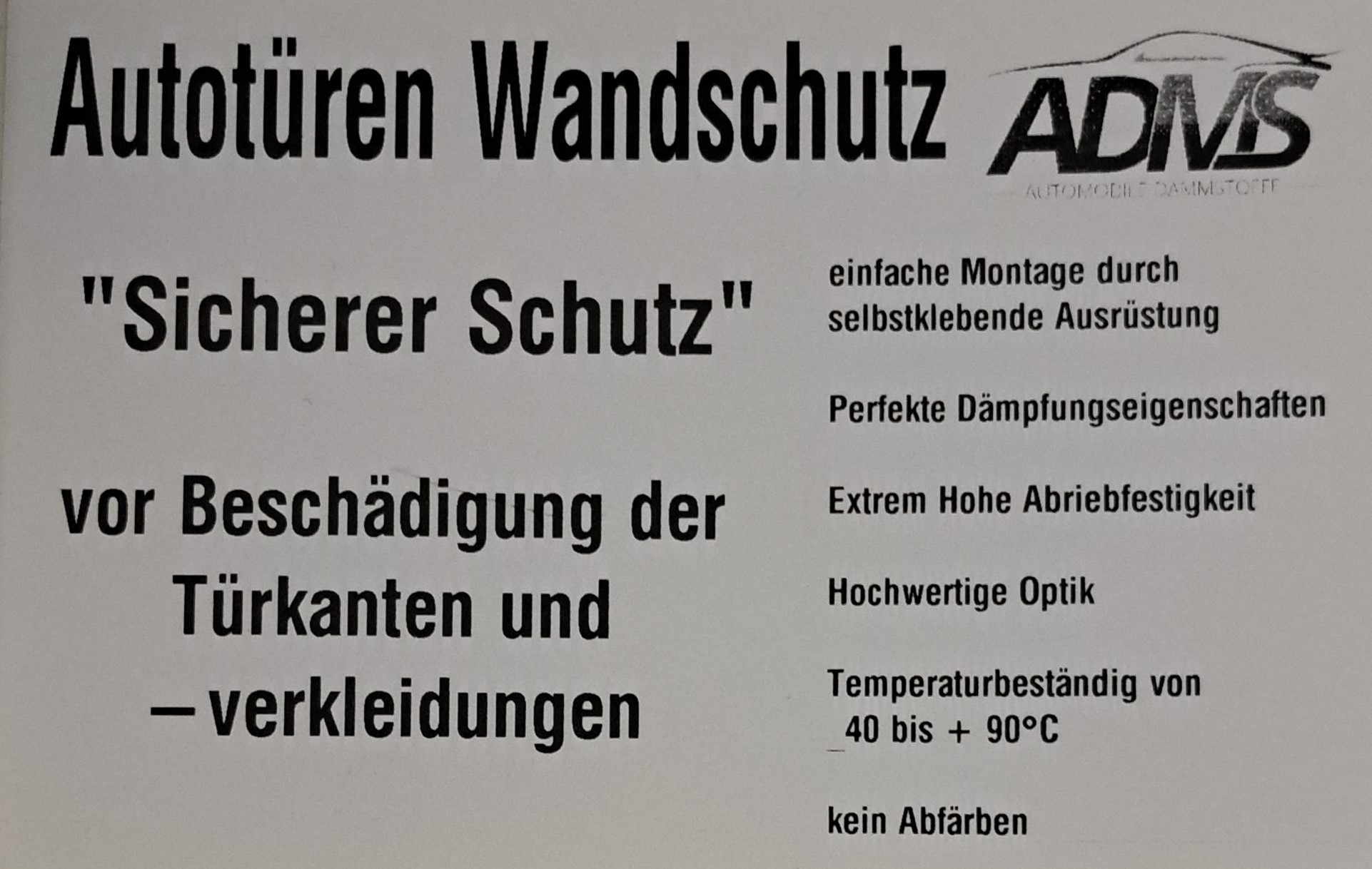 Abverkauf  /  Autotürenwandschutz selbstklebend 